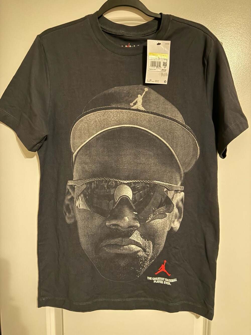 Nike Air Jordan Men's Diamond 45 'No, But He Tried' Baseball GOAT Graphic T-Shir
